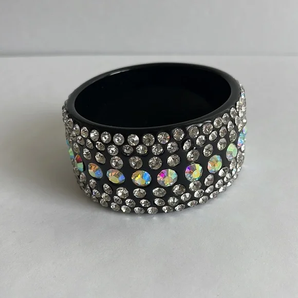 It’s Raining Rhinestones 🌧 Bejeweled Bangle Bracelet - Picture 1 of 4